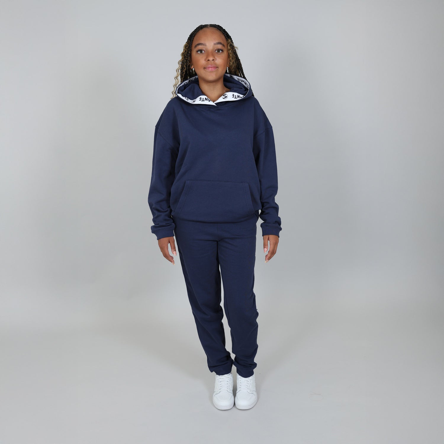 Girls Core Earthknit™ 2-Piece Hoodie & Jogger Peacoat Blue Set | Save 10%