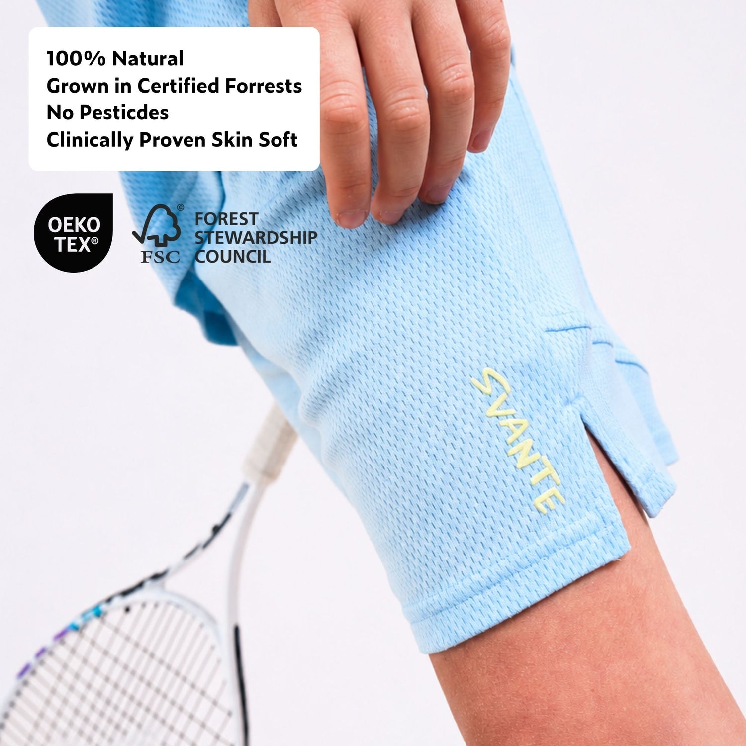 Boys Glacial Blue MeshFlex™ Sports Shorts | 100% Plant Based