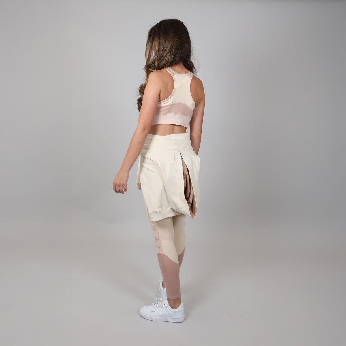 & Girls' 3-Piece Set: Pink & Cream Hoodie, Crop & Leggings
