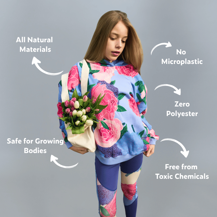 Girls 3-Piece Activewear Set Blue Floral | Plantech™ & EarthKnit™