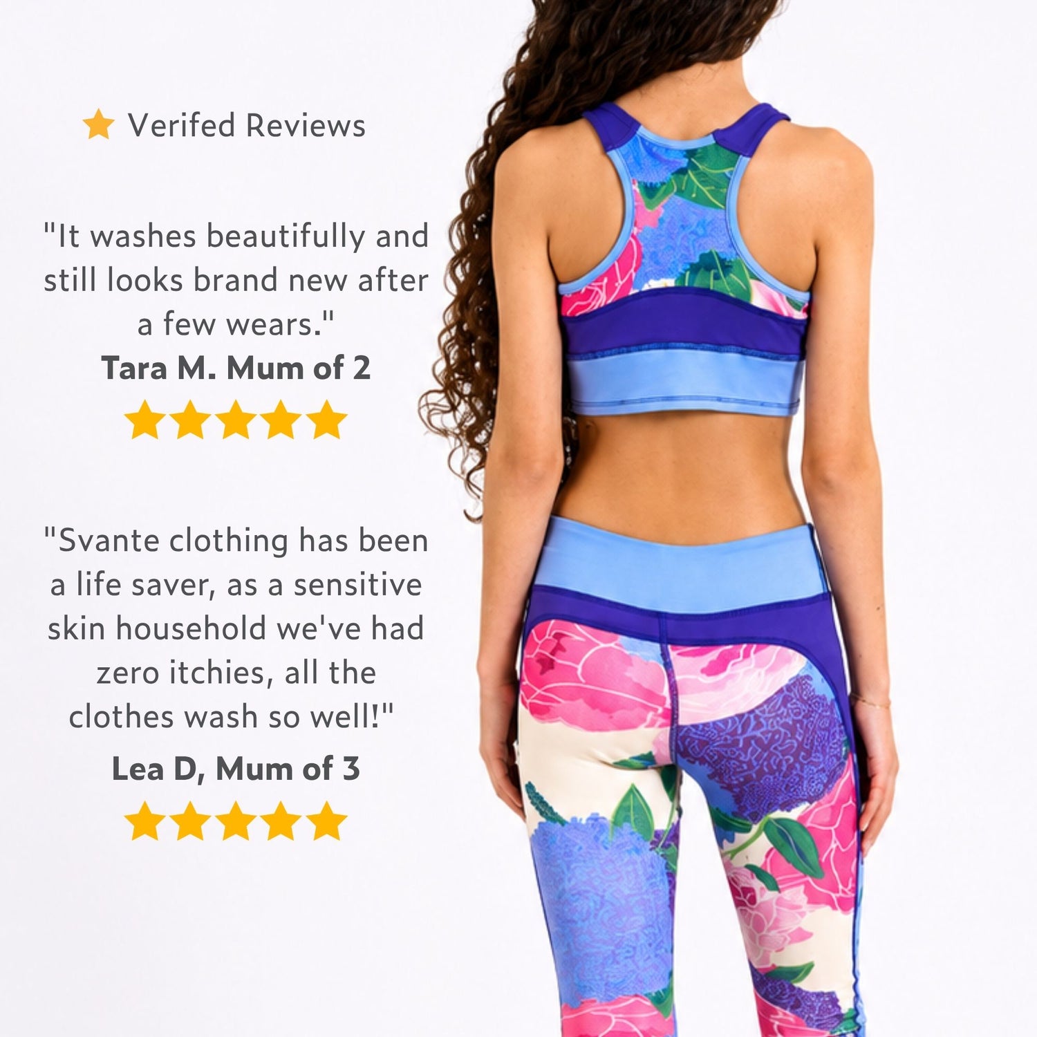 Girls Blue Floral Sports Crop Top | Plantech™
