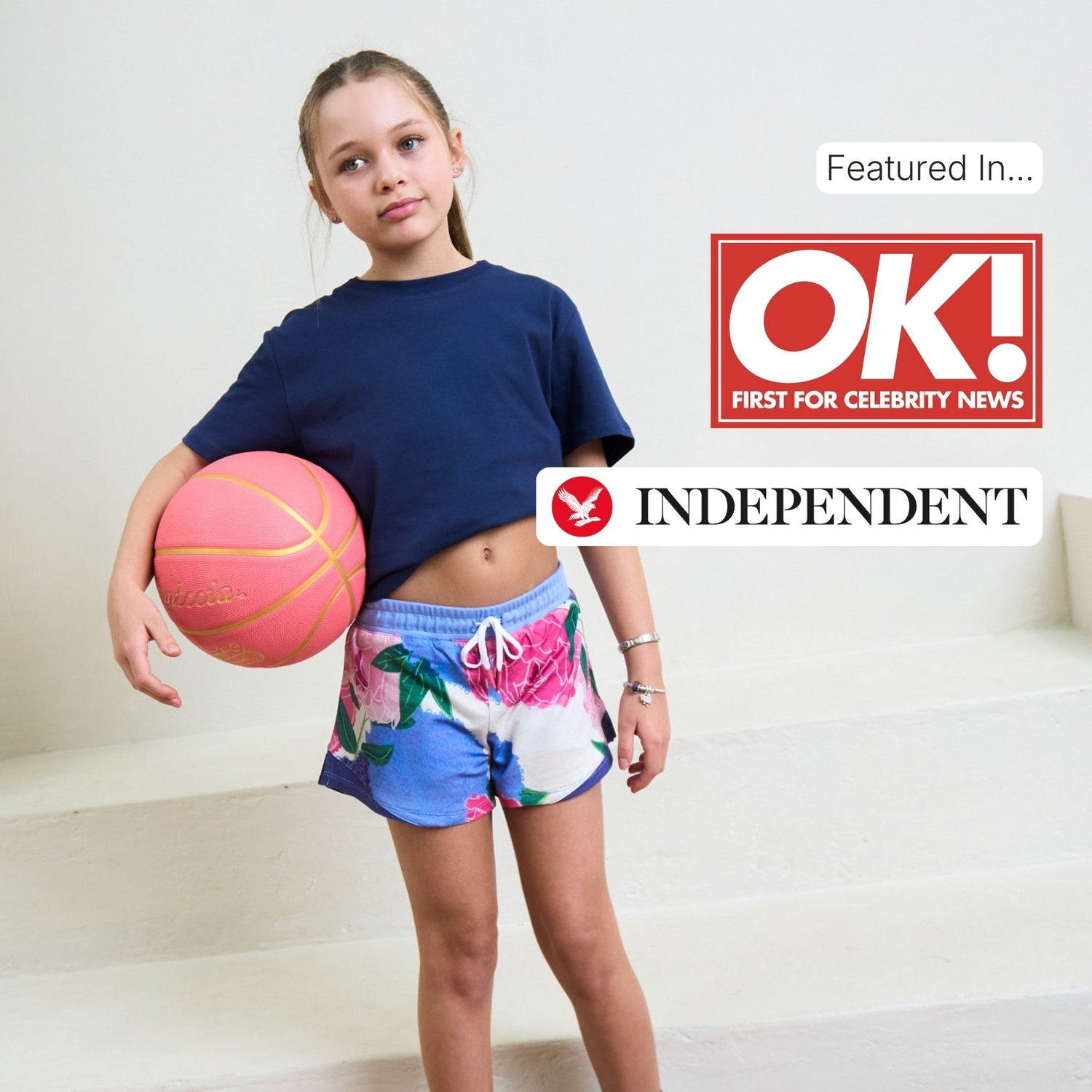 Girls Summer Set | Blue Organic Cotton T-Shirt & Plant-Based Sports Shorts