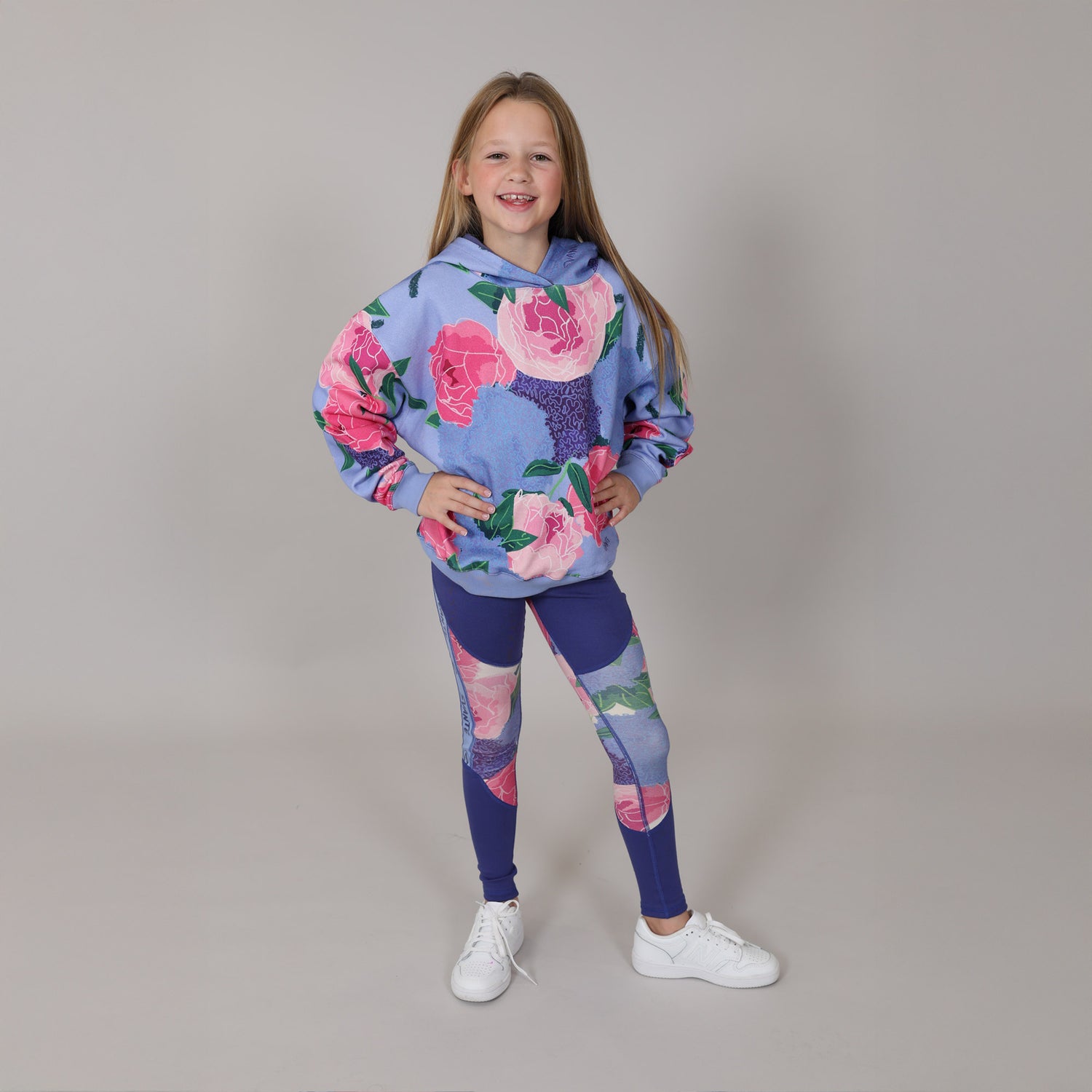 Girls Rise Plantech™ 3-Piece Hoodie, Leggings & Crop-Top Floral Set | Save Over 10%