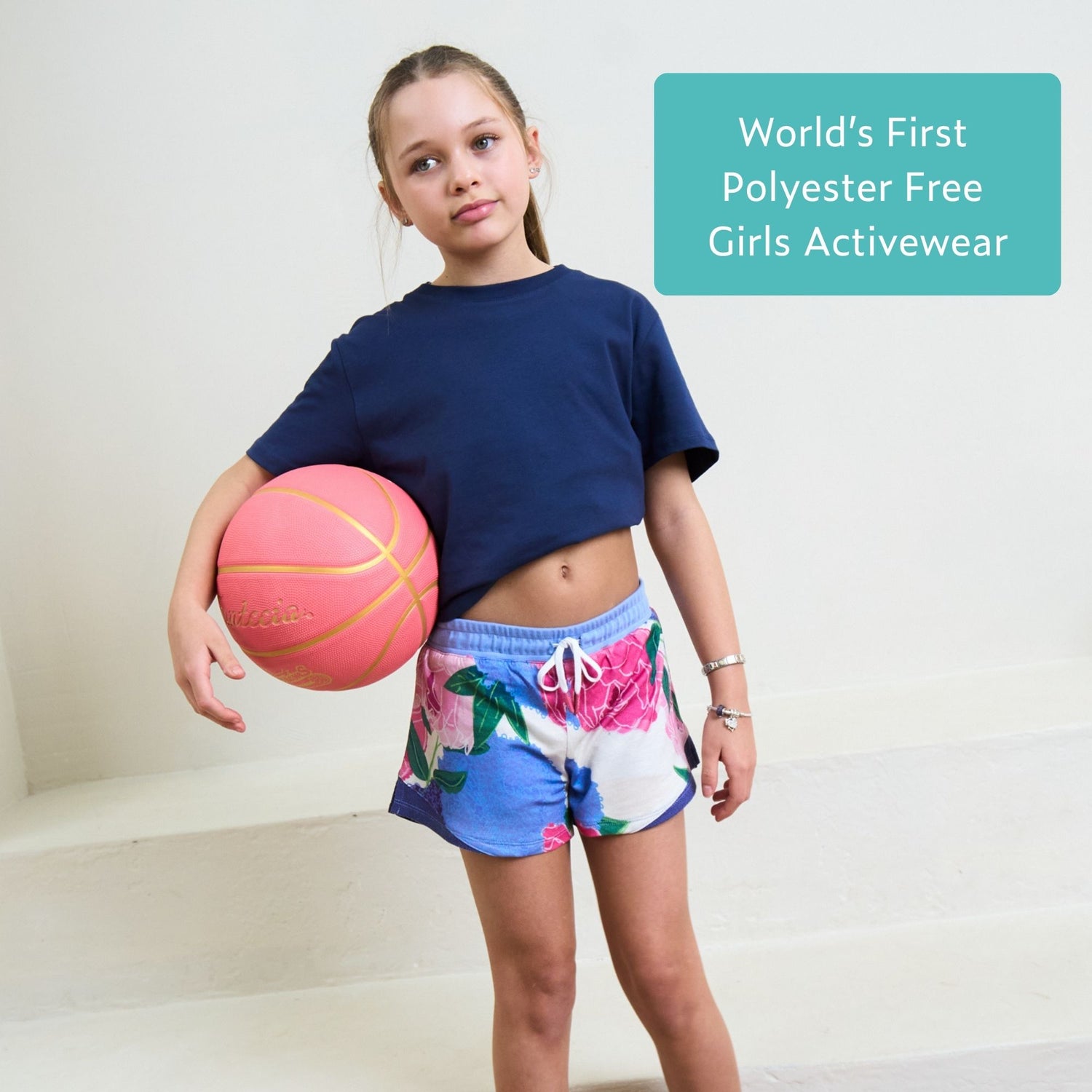 Girls Summer Set | Blue Organic Cotton T-Shirt & Plant-Based Sports Shorts