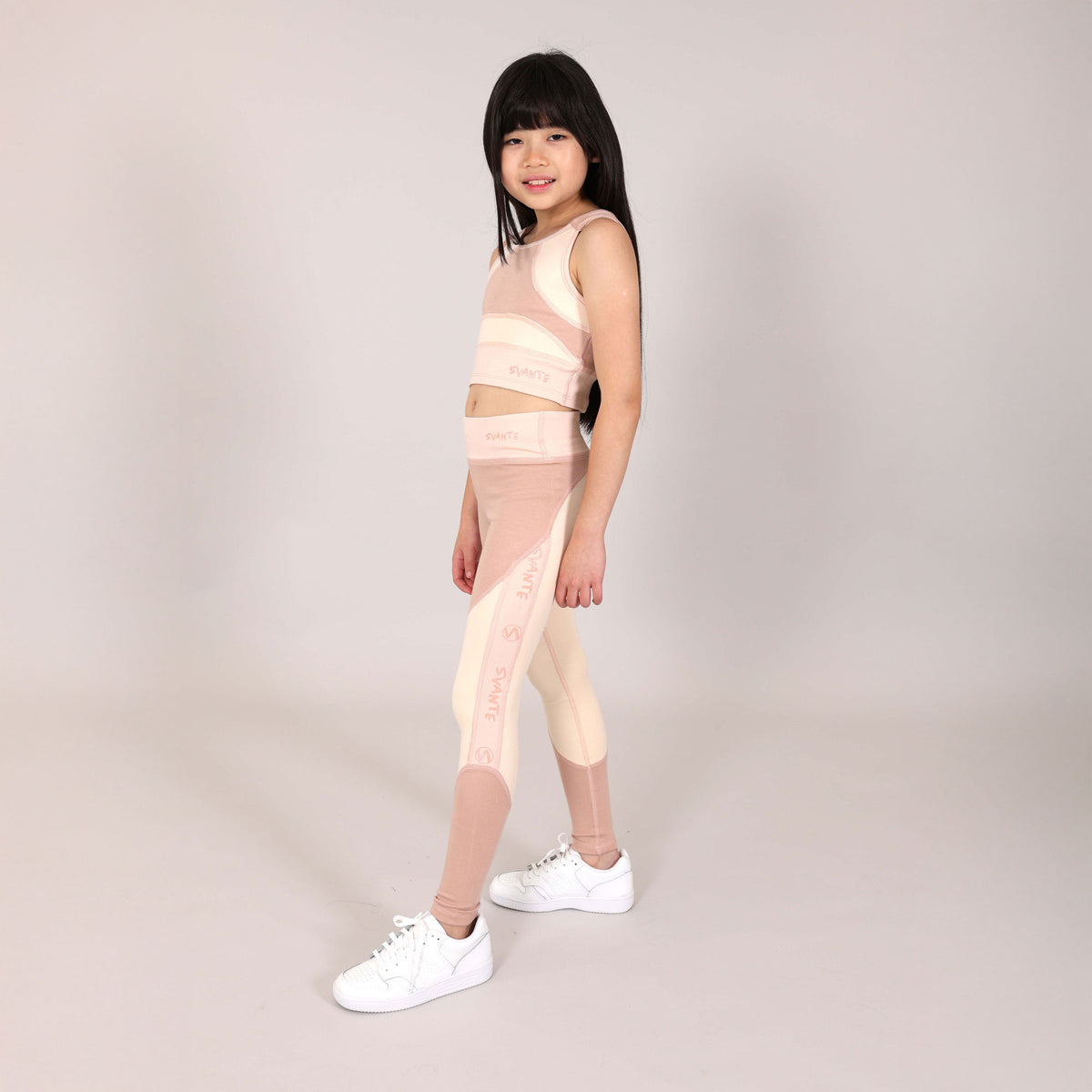 & Girls' 3-Piece Set: Pink & Cream Hoodie, Crop & Leggings